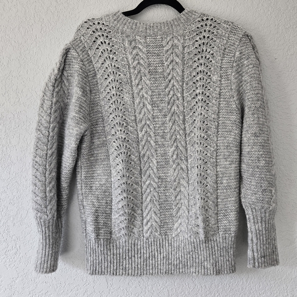 Calvin Klein L Grey Cable Knit Crew Neck Sweater - Picture 4 of 6